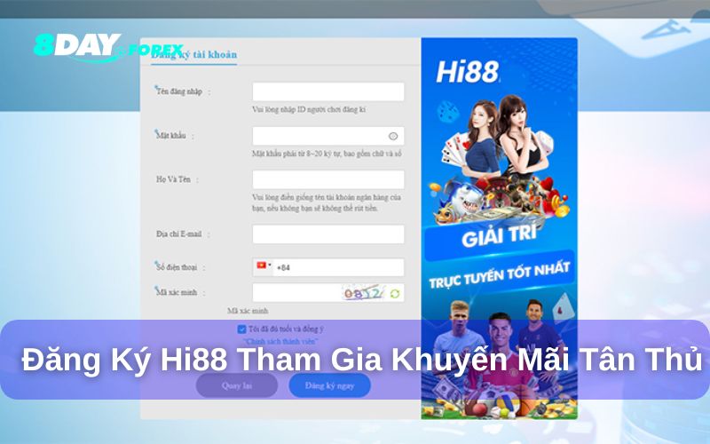 Đăng ký tài khoản Hi88 tham gia khuyến mãi khủng